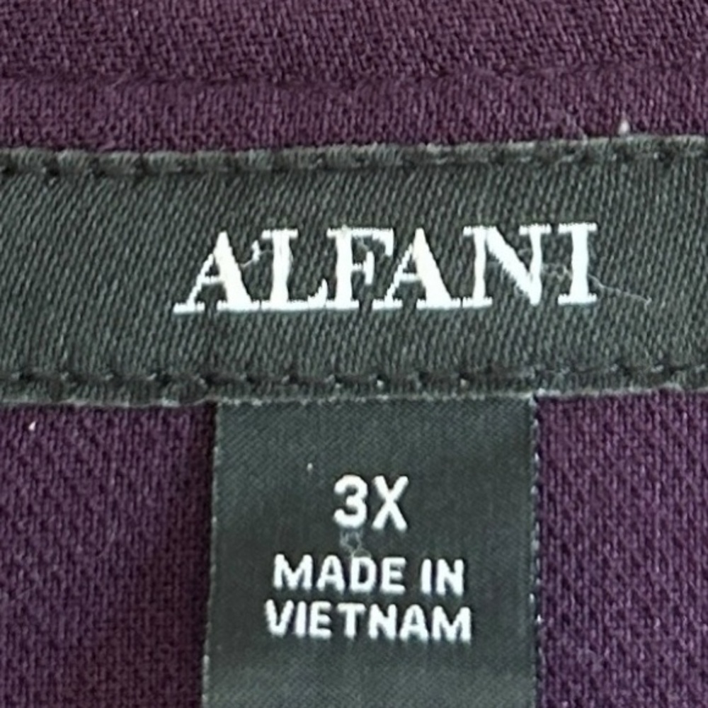 Alfani purple double ruffle sleeve poly rayon spandex jacket lined zipper Sz 3X - Picture 9 of 9